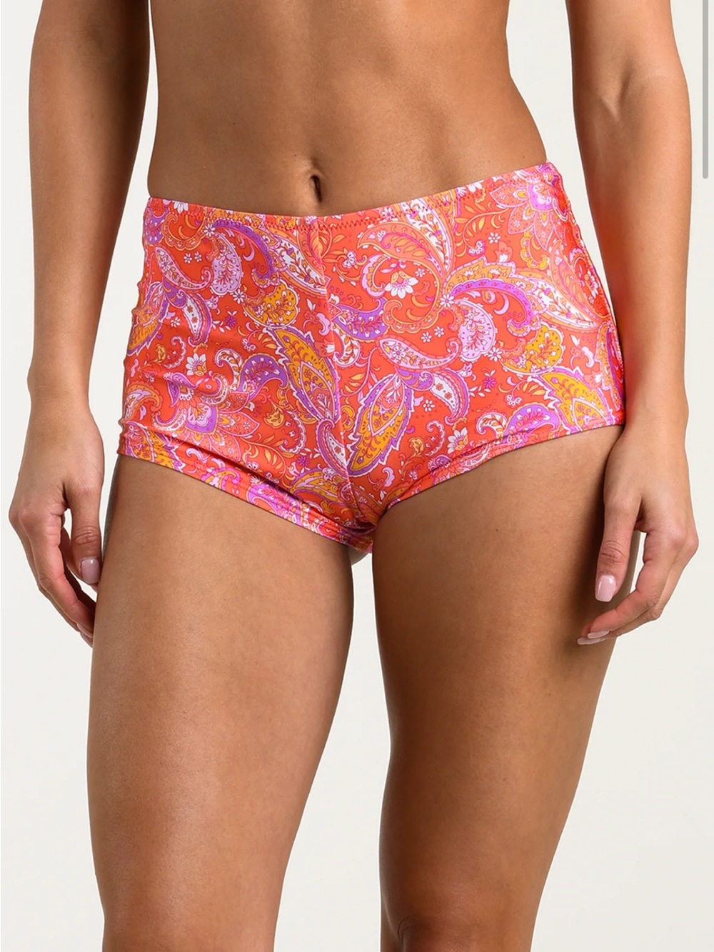 Sunshine 79 swimsuit - pink paisley tankini set with high rise swim shorts, 6 - Picture 12 of 13